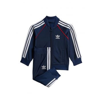 Trening cu imprimeu logo si talie elastica - Rosu/Alb/Bleumarin