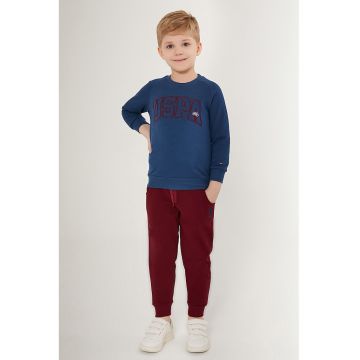 Trening cu maneci raglan - Albastru Albastru23` - Visiniu/Bleumarin