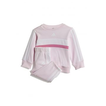 Trening cu model colorblock - Alb/Roz pal