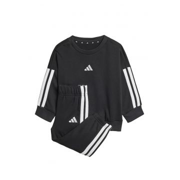 Trening din amestec de bumbac cu decolteu la baza gatului - Alb/Negru