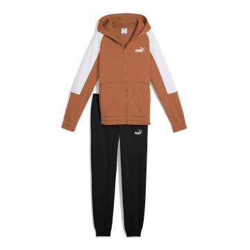 Trening din amestec de bumbac cu detalii logo - Negru/Maro camel