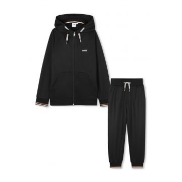 Trening din amestec de bumbac cu fermoar - Negru