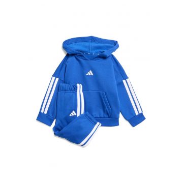 Trening din amestec de bumbac cu gluga - Alb/Albastru