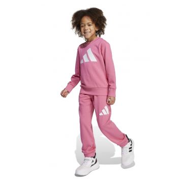 Trening din amestec de bumbac cu imprimeu logo - Alb/Roz somon