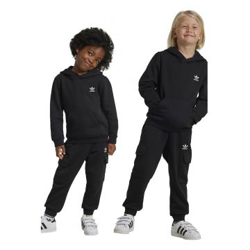 Trening regular fit cu gluga si detalii logo - Negru