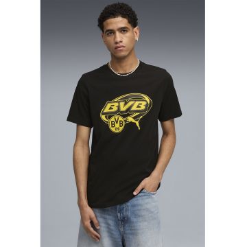 Tricou cu decolteu la baza gatului pentru fotbal BVB - Negru/Galben sofran