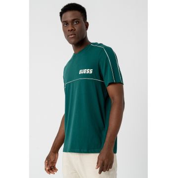 Tricou din bumbac cu logo - Verde pal/Verde englez