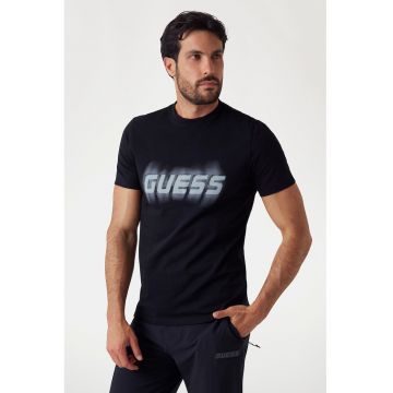 Tricou din bumbac pentru antrenament - Negru stins/Albastru glaciar