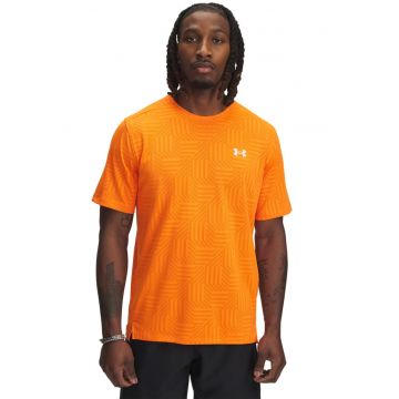 Tricou pentru fitness Tech™ Vent Geotessa - Portocaliu mandarina/Alb optic