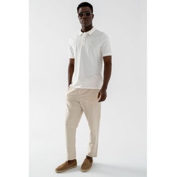 Tricou polo din bumbac - Alb murdar