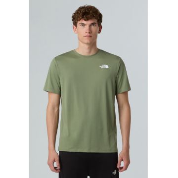 Tricou regular fit cu detaliu logo pentru fitness 24/7 - Verde sparanghel