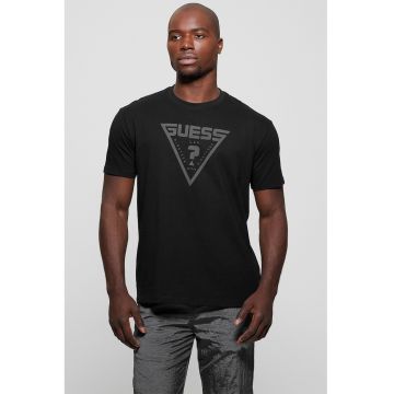 Tricou relaxed fit cu logo - Negru