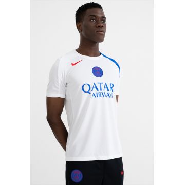 Tricou slim-fit pentru fotbal PSG Strike - Alb/Albastru royal