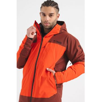 Geaca cu gluga - pentru schi Cirque Bowl - Visiniu/Portocaliu mandarina