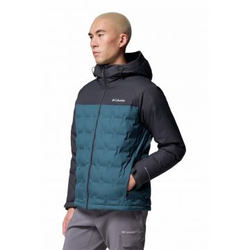 Geaca cu umplutura de puf - pentru trekking Grand Trek III - Negru stins/Albastru petrol
