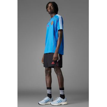 Pantaloni scurti cu logo contrastant pentru fotbal - Rosu/Alb/Negru