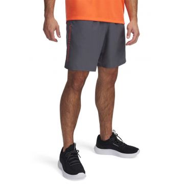 Pantaloni scurti cu logo lateral - pentru fitness Wordmark - Portocaliu mandarina/Gri inchis