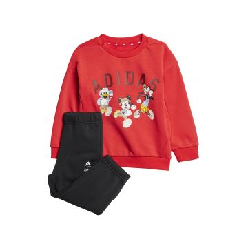 Set de bluza si pantaloni de trening cu imprimeu cu Mickey Mouse - Rosu/Alb/Negru