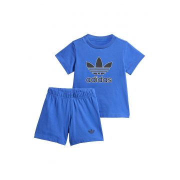 Set de tricou si pantaloni scurti din bumbac cu logo