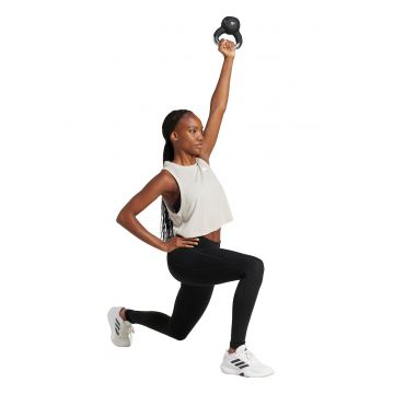 Top crop cu croiala lejera - pentru fitness - Alb optic/Alb murdar