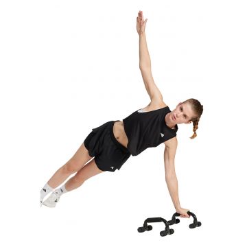 Top crop cu croiala lejera - pentru fitness - Negru