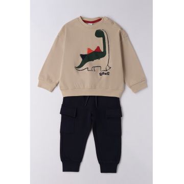 Trening cu pantaloni cargo cu snur - Albastru ultramarin/Maro nisip