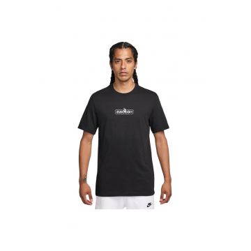 Tricou cu decolteu la baza gatului - Negru