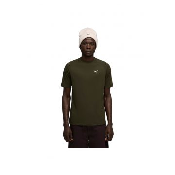 Tricou cu decolteu la baza gatului si logo Evostripe - Verde