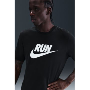 Tricou cu imprimeu logo - pentru alergare - Negru