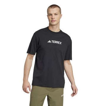 Tricou cu imprimeu logo - pentru drumetii Terex - Negru