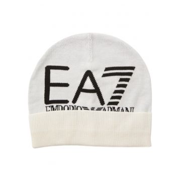 Caciula  EA7 Visibility Beanie Bej Negru S INTL