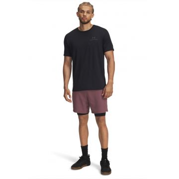 Pantaloni scurti cu model 2-in-1 pentru fitness Vanish - Rosu stins
