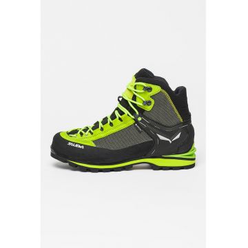Pantofi mid-high cu garnituri din piele intoarsa pentru trekking Crow GTX - Negru/Verde lime