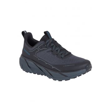 Pantofi trekking barbati  piele ecologica/plasa - negru