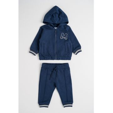 Set de pantaloni de trening si hanorac cu imprimeu - 2 piese - Alb/Bleumarin