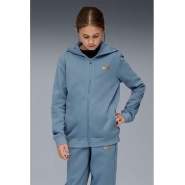 Trening cu detalii logo si gluga - Albastru prafuit