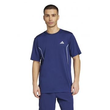 Tricou cu decolteu la baza gatului pentru fitness - Albastru inchis