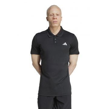 Tricou polo pentru tenis Free Lift - Negru stins/Alb optic