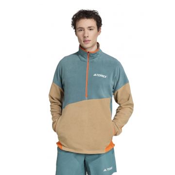 Bluza de trening din fleece cu fenta cu fermoar pentru drumetii - Bej/Verde persan