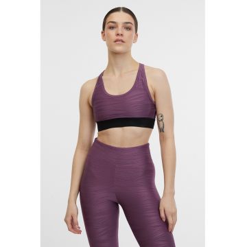 Bustiera cu decupaje pe partea din spate pentru fitness - Violet pruna