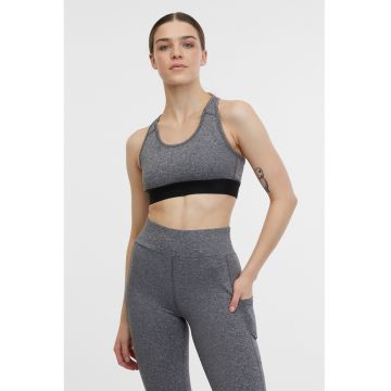 Bustiera cu model uni - Gri melange