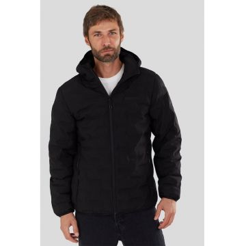 Geaca matlasata cu gluga - pentru trekking Smoke - Negru