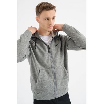 Hanorac relaxed fit pentru fitness Therma-FIT - Gri inchis melange