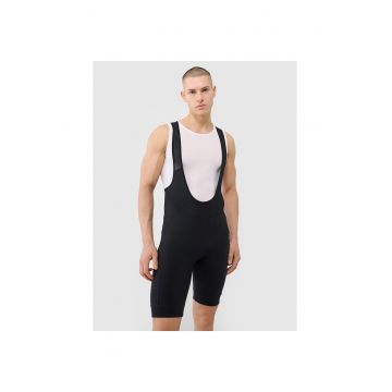 Pantaloni scurti ciclism  gel - negru - material sintetic - cu bretele
