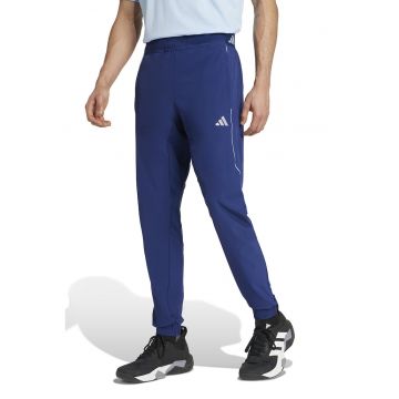 Pantaloni slim fit pentru fitness Tech - Alb/Albastru royal