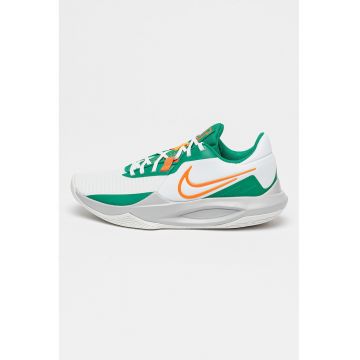 Pantofi unisex low-cut - pentru baschet Precision 6 - Alb/Verde/Portocaliu
