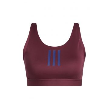 Sutien sport  Don't Rest - suport mediu - burgundia - poliester/elastan - cu cusaturi plate si insertii detasabile