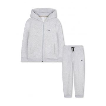 Trening cu detalii logo si fermoar - Gri melange