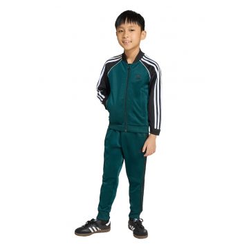 Trening cu fermoar si broderie logo - Alb/Verde padure