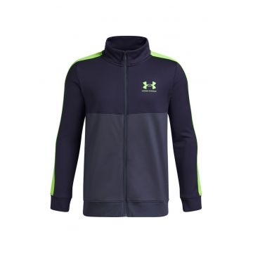 Trening cu fermoar si model colorblock Rival - Albastru ultramarin/Verde lime/Gri inchis